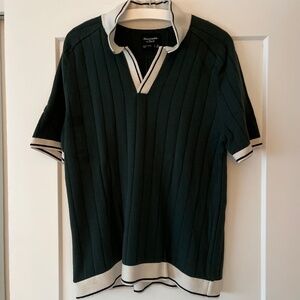 Textured Polo Abercrombie & Fitch Small Green & White